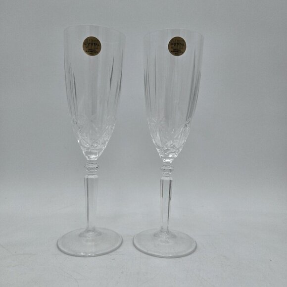Capri Other - Pair Of Vintage Capri Italy 24% Lead Crystal Champagne Glass 8.5 Inch Italian 2‎